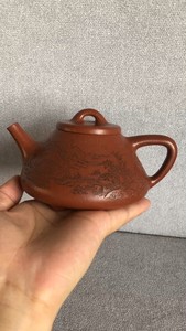 范鹏全手工子冶石瓢紫砂壶马建林溪刻绘原矿降坡泥280cc14