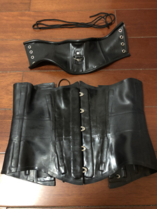 乳胶束腰现货 latex乳胶衣配饰 束颈 一套