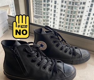 匡威converse周年限定 防水高帮女板鞋雨鞋 黑色 36