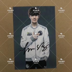 ig(保真)theshy ig队员阿水宝蓝肉鸡ning签名照