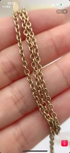 宝格丽18K黄金素链，42cm长，7.63克。