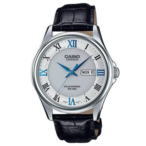 卡西欧光能石英表,炫蓝指针,太阳光充能 无需更换电池,有阳光