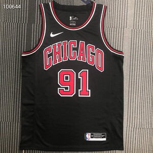 罗德曼球衣 nba公牛队91号sw球迷版篮球服 热压