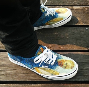 van gogh vans联名 aut梵高自画像限量帆布鞋