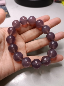 保a,保山冰紫南红手串,卡14的大珠珠,南红紫色非常少,收藏
