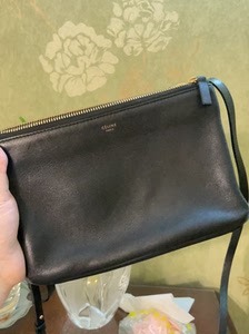 celine trio 瑟琳三层小包 黑色 小号