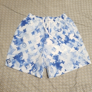 lv短裤男蓝色海洋迷彩渐变短裤夏季裤子xxl码,可运动可休闲