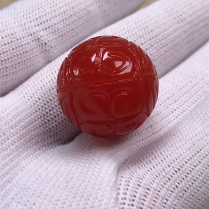 保山料南红回纹珠