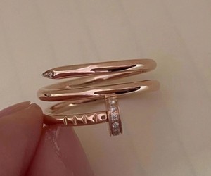 cartier/卡地亚头尾钻三圈钉子戒指18k黄金玫瑰金 l