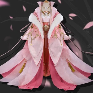 (尾款)粉盒子披风陌上窈窕剑三cos古风七秀盒子秀秀成女萝莉