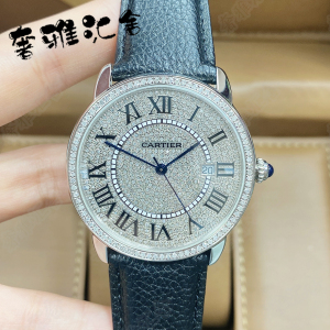 即刻拍42mm98新卡地亚伦敦后镶钻满天星满钻自动机械手表男士表