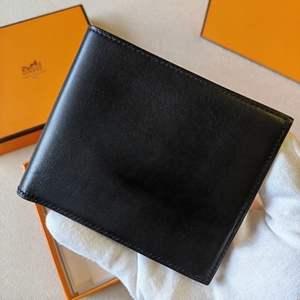 hermes爱马仕 男士钱包 mc2对折款  黑色#herm