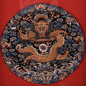 清代皇帝或王爷盘金正团龙补子(购买问价)