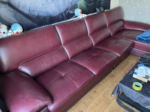 舒丽雅真皮沙发…品质够用,1万多的长沙发带拐角,长3米56好