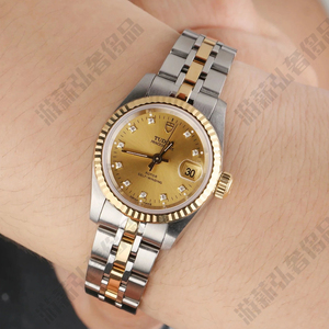 8新]帝舵手表女表自动机械间金带全自动腕表92413中古世家奢侈品