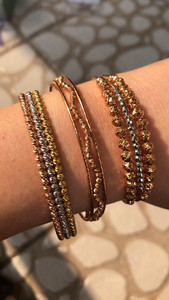 周大福周大生六福18k金手镯au750玫瑰金彩金三色3色手链