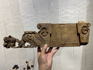 老角花雀替!房屋构件!雕刻如意纹!