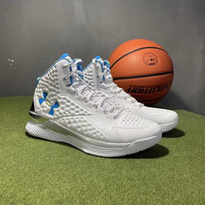 安德玛ua库里1篮球鞋,2022年复刻新生日配色,蓝色log