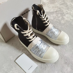 rickowens drkshdw高帮帆布银褶皱,码数:女3