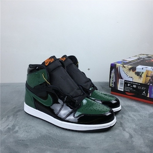 正品nike 乔丹1 aj1黑绿漆皮大宝剑高帮运动篮球鞋板鞋