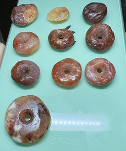 【一把出】高古西周千年玛瑙磨盘飞碟珠,精挑10颗极品,颗颗带