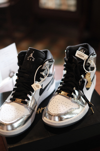 aj1 伦纳德电镀银 正品,得物已验货,全新未穿过,42鞋码