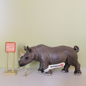 思乐 schleich 绝版动物模型玩具 14743 公犀牛