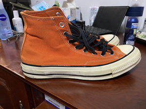 匡威橙色高帮1970s 42码 logo反光