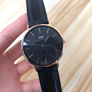 闲置二手正品dw手表男士手表黑表带玫瑰金黑盘表径36mm 4