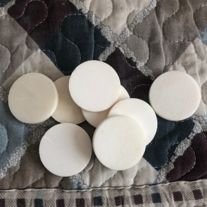 牛骨圆片30*4㎜原材料/牛骨板/雕刻镶嵌/刀柄鸟笼/家具配