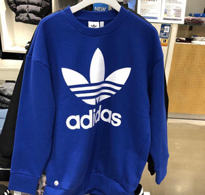 阿迪达斯卫衣男三叶草蓝色