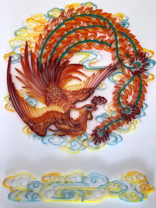 龙凤呈祥成品图 手工衍纸插画 立体感强 适合搬家 新婚挂墙上