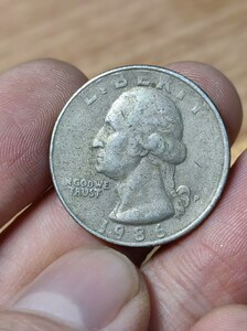 美国华盛顿老鹰25美分 24mm 美洲外国硬币钱币各国外币真