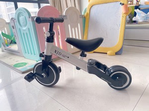 xjd儿童平衡车三轮车脚踏自行车二合一，两种模式可用，9成新