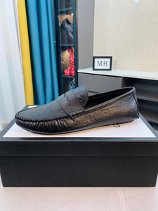 古奇男鞋豆豆鞋真牛皮鞋gucci商务皮鞋