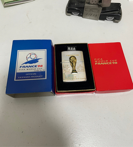zippo全新98年镀银紫铜贴片大贴章法国世界杯,注意是大杯