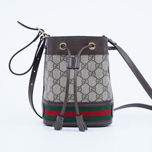 【99新】古驰/gucci女包小号抽绳单肩手提水桶包
