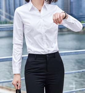 白衬衫职业套装女长袖夏秋短裙两件套工服黑西裤或裙套装 s码