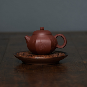 六方文旦壶220ml原矿紫泥匠人谭青手工制宜兴紫砂壶茶具