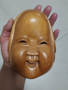 日本回流 面具 阿多福 木制