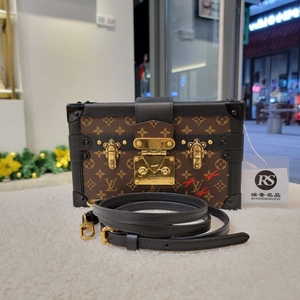 97新lv petite malle老花盒子包复古小箱子单肩