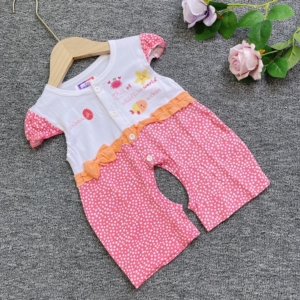 全新 安贝儿66-73婴儿夏装宝宝连体衣纯棉网红新生儿衣服夏