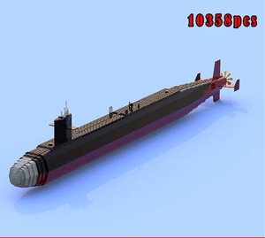 非实物乐高lego积木moc图纸美国海军俄亥俄级战略核潜艇