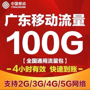 广东移动100G广东移动流量包100G广东移动100G4小时