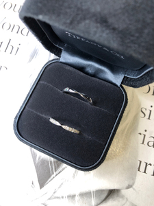 tiffany蒂芙尼pt950铂金harmony带钻戒指对戒