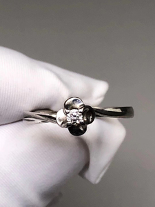 钯金pd950天然钻石戒指六桂福1580