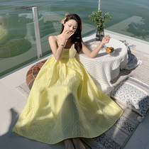 Seaside holiday beach dress 2021 new summer Sanya travel outfit super fairy suspender dress female