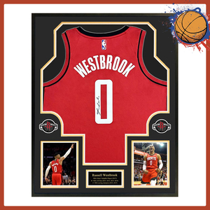 威斯布鲁克 签名火箭球衣 威少亲签篮球服附证书球迷收藏礼物带框