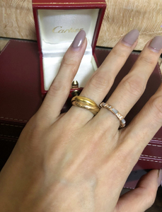 中古正品catier卡地亚 trinity 三环戒指49号
