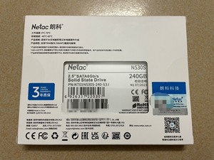 固态硬盘，Netac朗科，240GB，京东购买全新未拆封。感